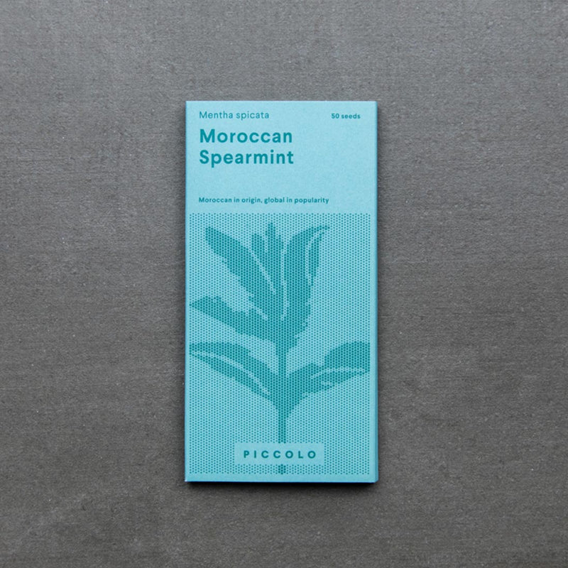 Marokkanische Minze in grüner Verpackung mit hübscher Illustration